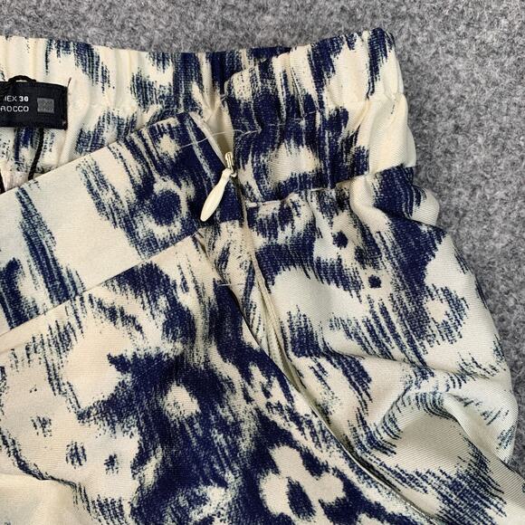 Zara Pants Women L Large Multi Elastic Waistband Side Zip Pockets Satin Printed - Picture 6 of 12